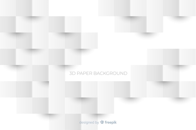 Witte 3d papier stijl achtergrond Gratis Vector