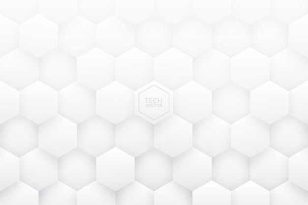 Witte 3d zeshoeken abstracte achtergrond Premium Vector