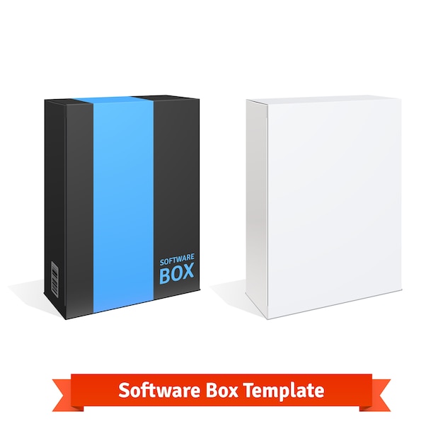 Witte karton software box  Gratis Vector