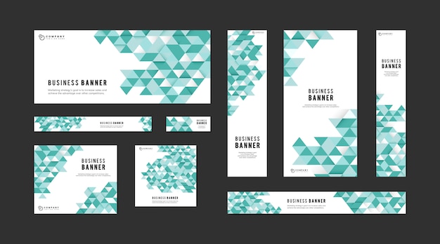 Zakelijke abstracte banner set Gratis Vector