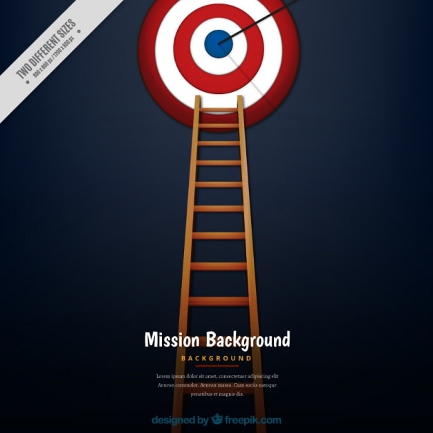 Zakelijke achtergrond met ladder en een dartbord Gratis Vector