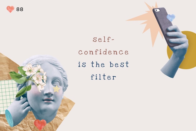Zelfliefde citaat sjabloon esthetische social media banner