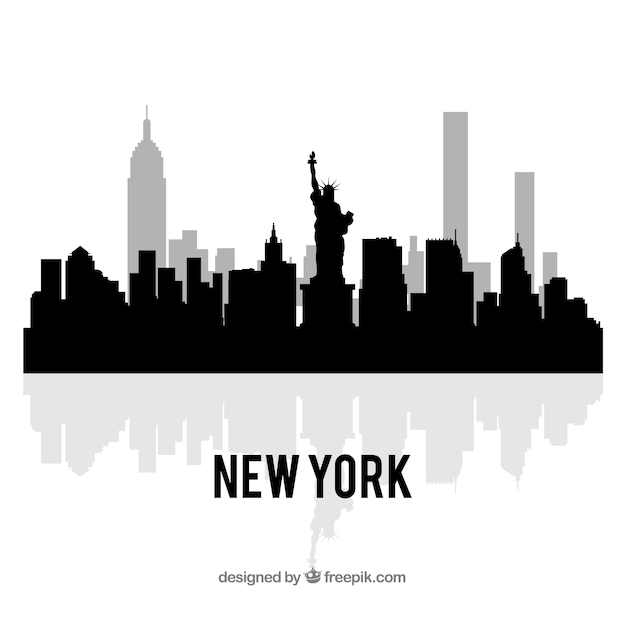 Zwarte horizon van new york Gratis Vector